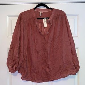 Anthropologie embroidered flowy blouse